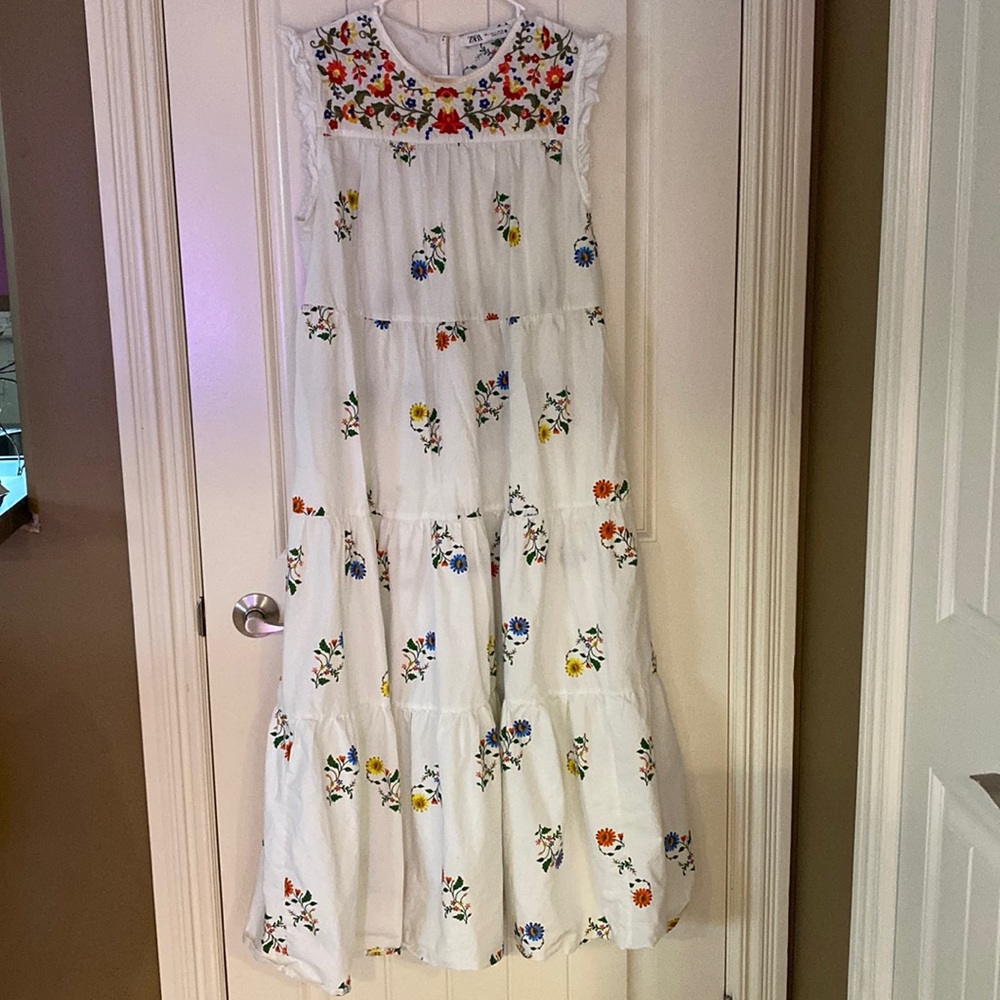 Embroidered Midi Dress